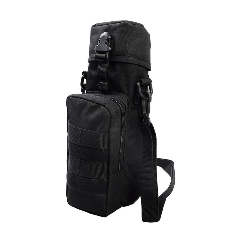 Militärische MOLLE taktische Wasserflasche Wasserkocher Beutel mit Gurt Mehrzweck-Flaschenhalter für Camping Wandern Reisen