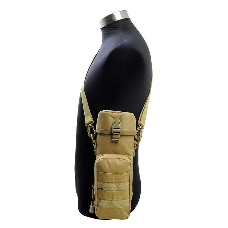 Militärische MOLLE taktische Wasserflasche Wasserkocher Beutel mit Gurt Mehrzweck-Flaschenhalter für Camping Wandern Reisen
