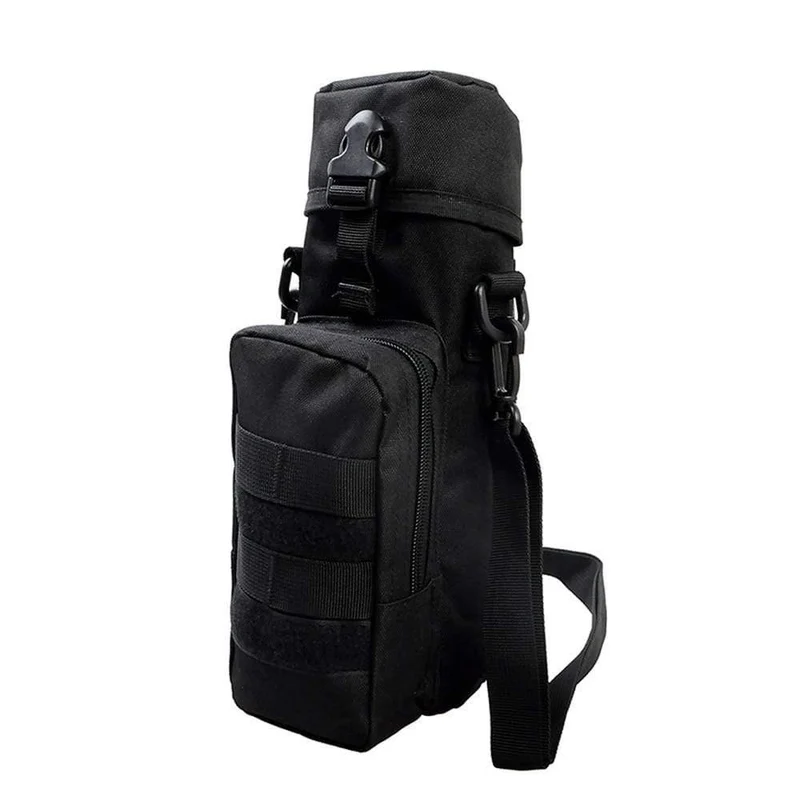 Militärische MOLLE taktische Wasserflasche Wasserkocher Beutel mit Gurt Mehrzweck-Flaschenhalter für Camping Wandern Reisen