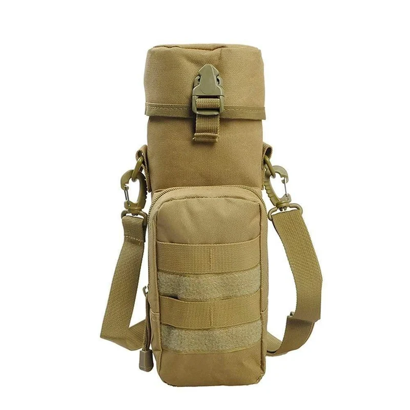 Militärische MOLLE taktische Wasserflasche Wasserkocher Beutel mit Gurt Mehrzweck-Flaschenhalter für Camping Wandern Reisen
