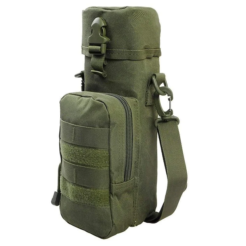 Militärische MOLLE taktische Wasserflasche Wasserkocher Beutel mit Gurt Mehrzweck-Flaschenhalter für Camping Wandern Reisen