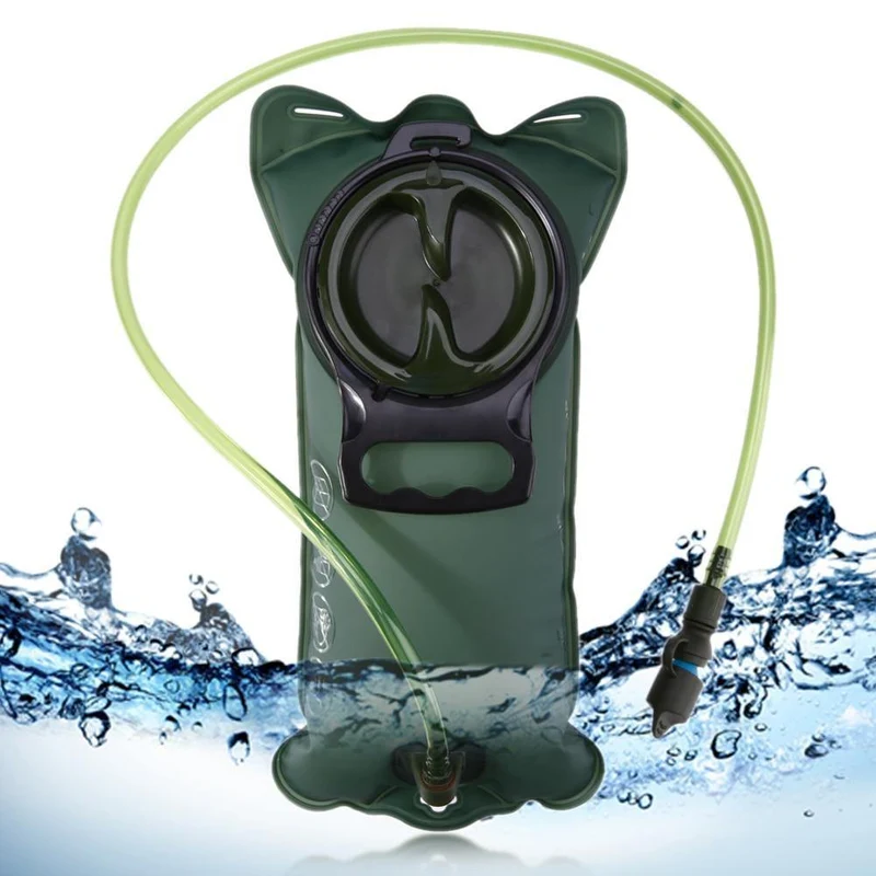 2L TPU Fahrrad Mund Sport Wasserbeutel Blase Trink Camping Wandern Klettern Militärgrün Camelback