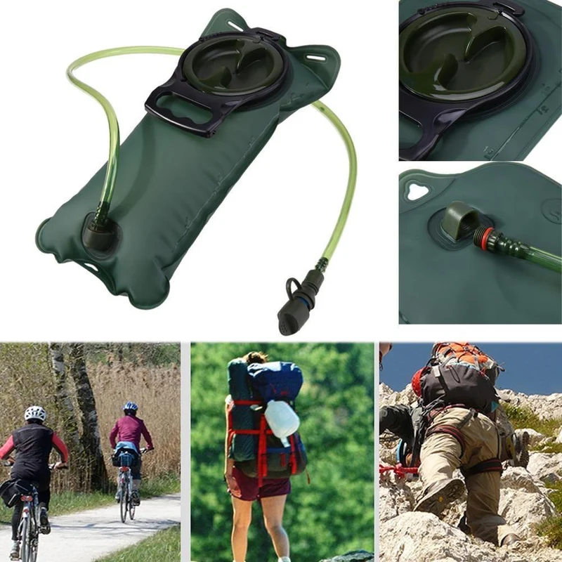 2L TPU Fahrrad Mund Sport Wasserbeutel Blase Trink Camping Wandern Klettern Militärgrün Camelback