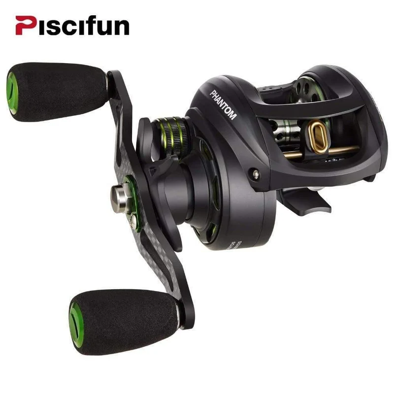 Phantom Carbon Fiber Ultraleicht 162g Baitcasting Reel Doppelbremse 7.7kg Max Drag 7.0: 1 Süßwasser Angelrolle