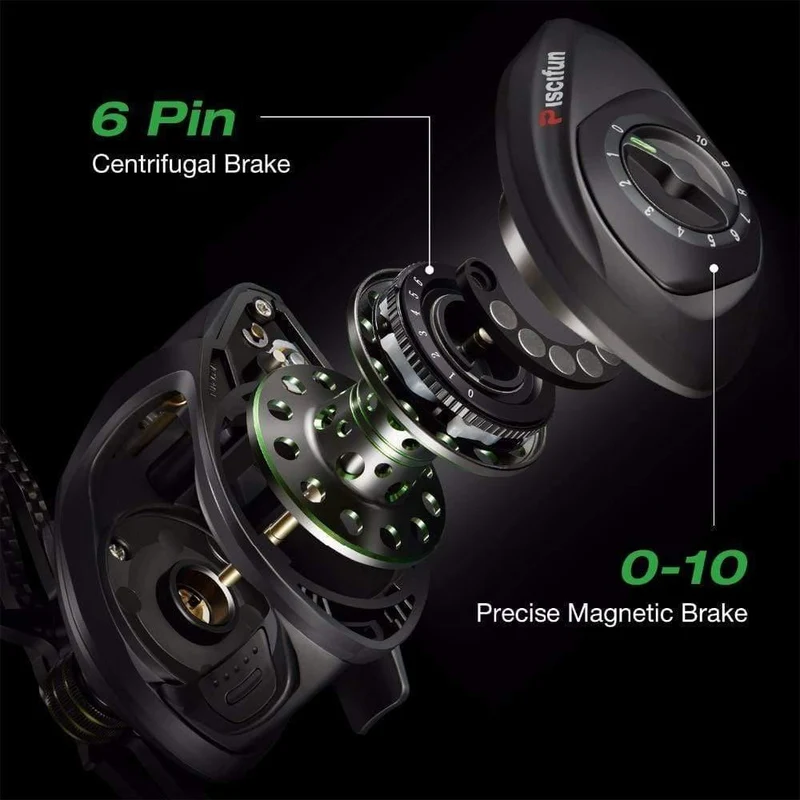 Phantom Carbon Fiber Ultraleicht 162g Baitcasting Reel Doppelbremse 7.7kg Max Drag 7.0: 1 Süßwasser Angelrolle