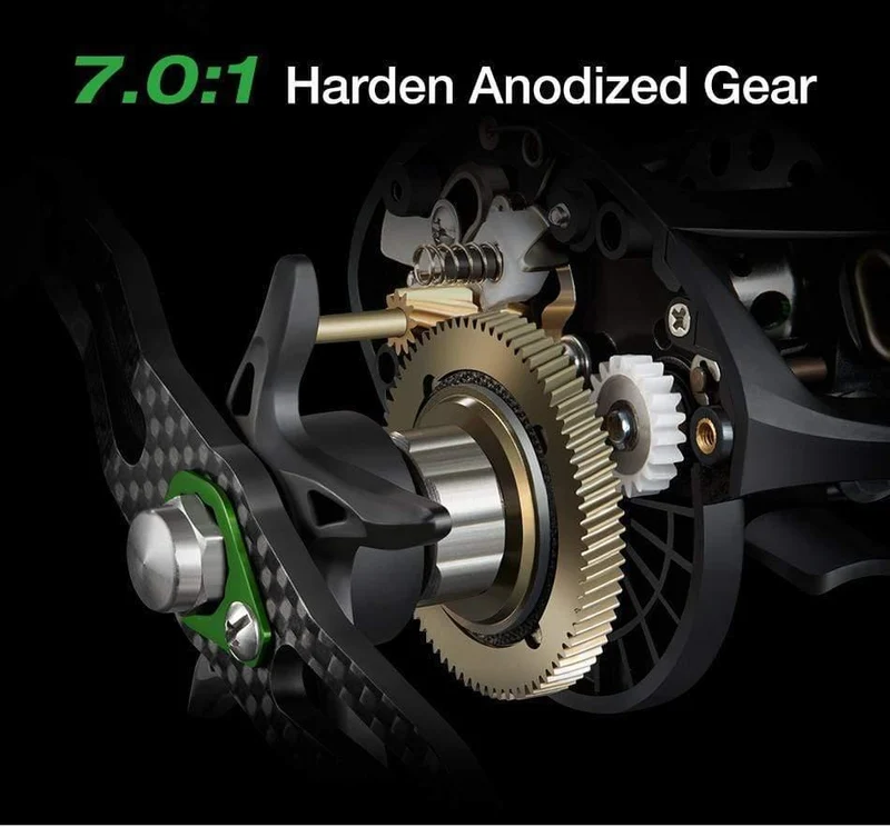Phantom Carbon Fiber Ultraleicht 162g Baitcasting Reel Doppelbremse 7.7kg Max Drag 7.0: 1 Süßwasser Angelrolle