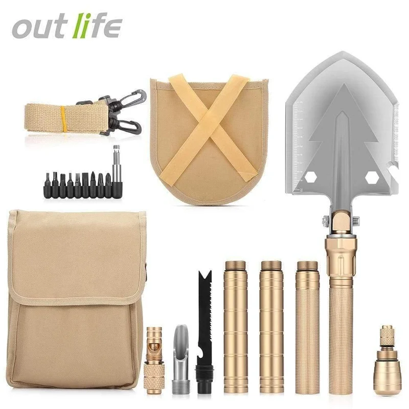 Multifunktionale Militär Klappspaten mit Tragetasche Armee Multi-Tools Tragbare Outdoor Camping Wanderwerkzeuge