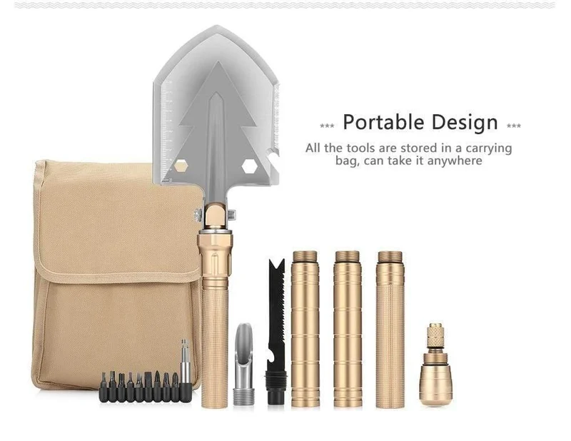 Multifunktionale Militär Klappspaten mit Tragetasche Armee Multi-Tools Tragbare Outdoor Camping Wanderwerkzeuge