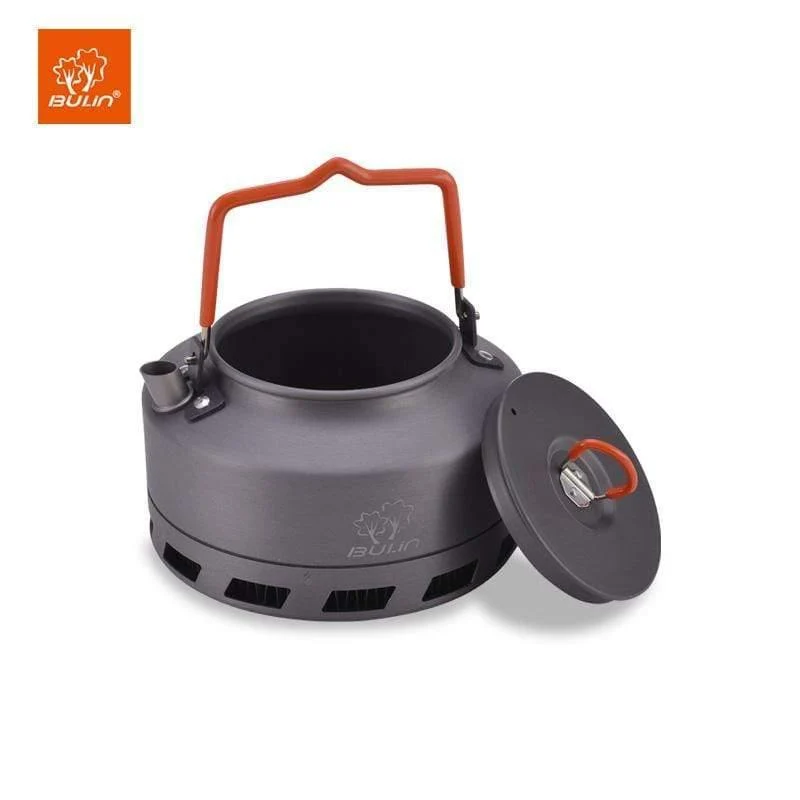 1L Camping Wasserkocher Wärmetauscher Teekanne Picknick Wasserkocher Aluminiumlegierung