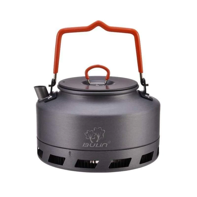1L Camping Wasserkocher Wärmetauscher Teekanne Picknick Wasserkocher Aluminiumlegierung