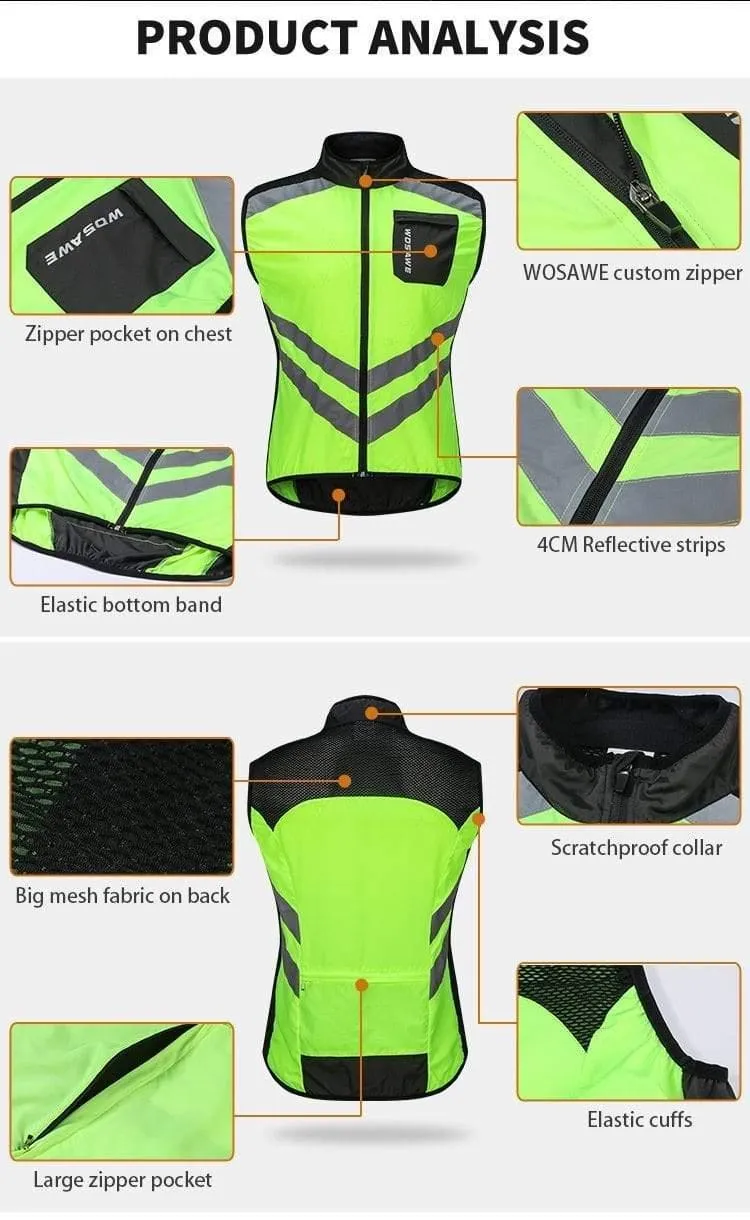 Reflektierende Radwesten Ärmellos Winddicht Sport Ciclismo Trikots MTB Rennrad Fahrradbekleidung Mantel Fahrradbekleidung