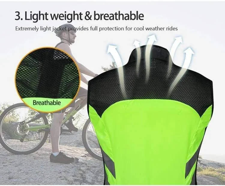 Reflektierende Winddichte Fahrradweste Atmungsaktive Mtb Fahrrad Mountainbike Reitjacken Ärmellose Sicherheitssportweste