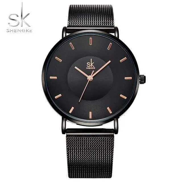 Frauen Uhren Hochwertige ultradünne Quarzuhr Frau Elegantes Kleid Damenuhr Montre Femme SK