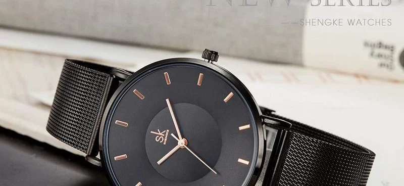 Frauen Uhren Hochwertige ultradünne Quarzuhr Frau Elegantes Kleid Damenuhr Montre Femme SK