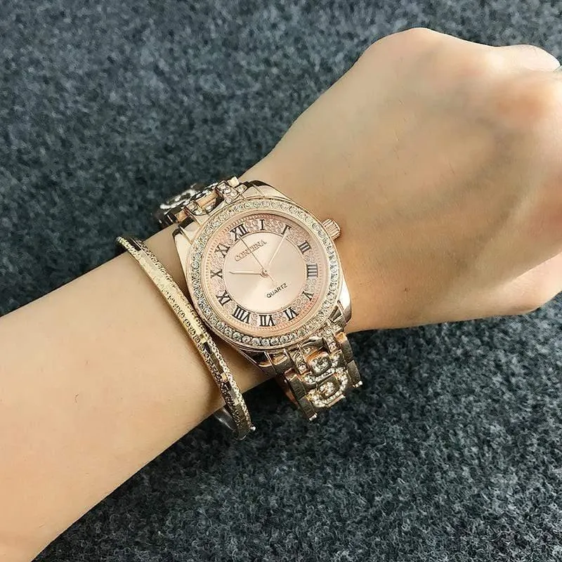 Armbanduhr Damenuhren Strass Damenuhren Roségold Damenuhr Uhr zegarek damski reloj mujer