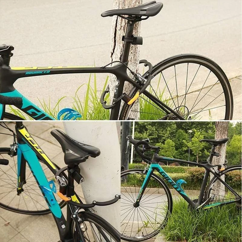 Fahrradschloss mit Licht, faltbar, Stahllegierung, Fahrradschlösser, wasserdicht, 85 cm, Diebstahlsicherung, faltbar, Sicherheitsschloss zum Radfahren