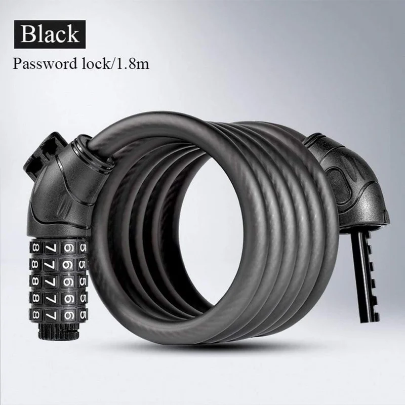 Kabel Fahrradschloss MTB Mountain Road Code Fahrrad Passwortschloss Diebstahlsicheres elektrisches Passwort Easy Security Steel