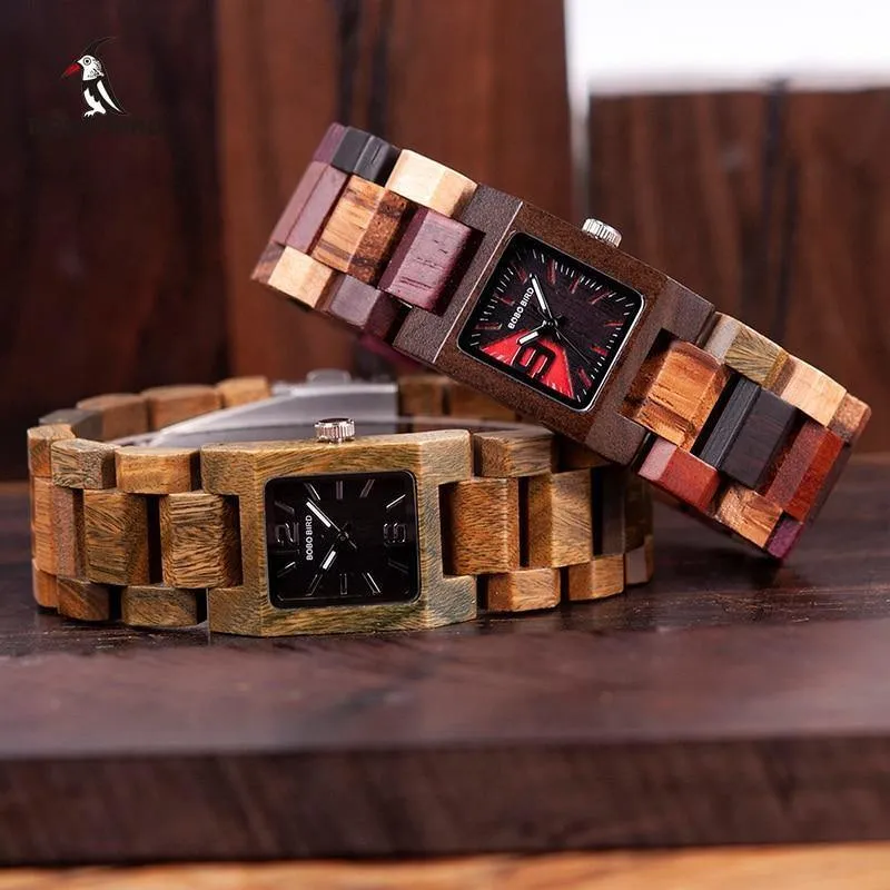 25 mm kleine Damenuhren aus Holz, Quarz-Armbanduhr, Uhren, beste Freundin, Geschenke, Relogio feminin, in Holzbox