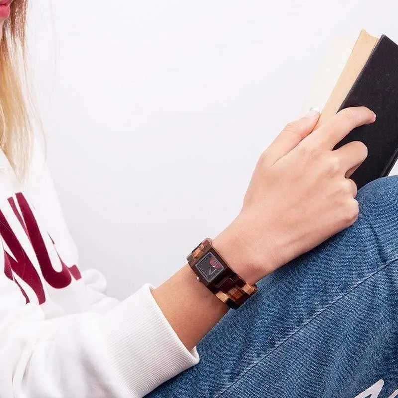 25 mm kleine Damenuhren aus Holz, Quarz-Armbanduhr, Uhren, beste Freundin, Geschenke, Relogio feminin, in Holzbox