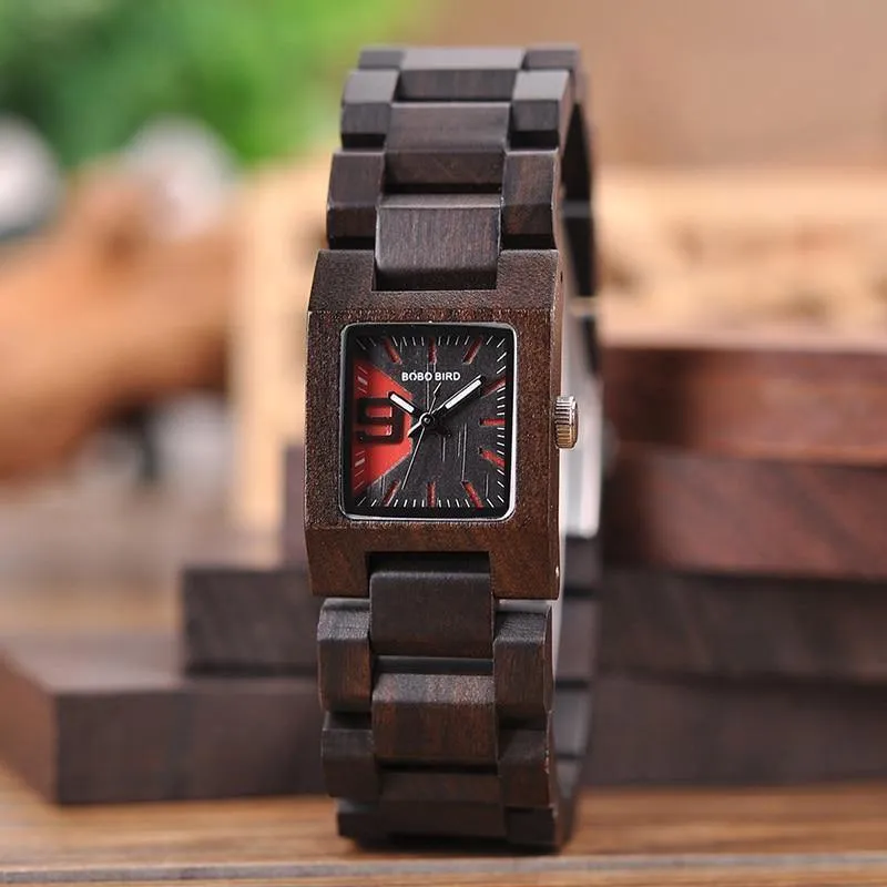 25 mm kleine Damenuhren aus Holz, Quarz-Armbanduhr, Uhren, beste Freundin, Geschenke, Relogio feminin, in Holzbox