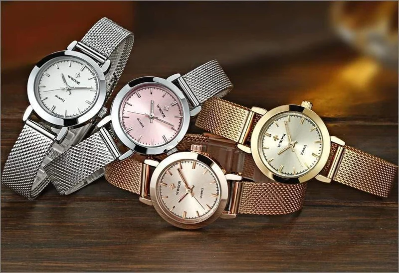 Frauen Uhren Quarz Rose Gold Kleid Damen Uhr Marke Luxus Kleine Uhr Edelstahl Mesh Armband Armbanduhr Geschenke