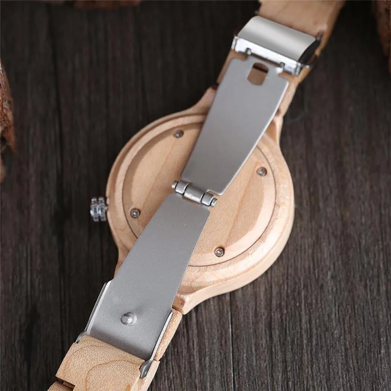 Natürliche Ahorn Bambus Holz Uhren Damen Modische Quarz Armbanduhr frauen Armband Weiblichen Uhr Relogio Feminino