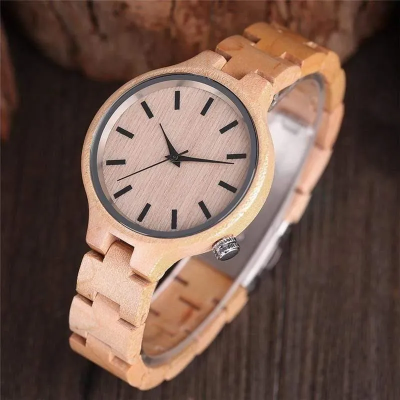 Natürliche Ahorn Bambus Holz Uhren Damen Modische Quarz Armbanduhr frauen Armband Weiblichen Uhr Relogio Feminino