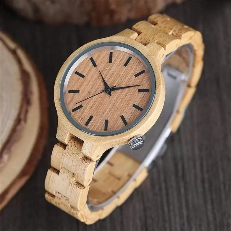Natürliche Ahorn Bambus Holz Uhren Damen Modische Quarz Armbanduhr frauen Armband Weiblichen Uhr Relogio Feminino