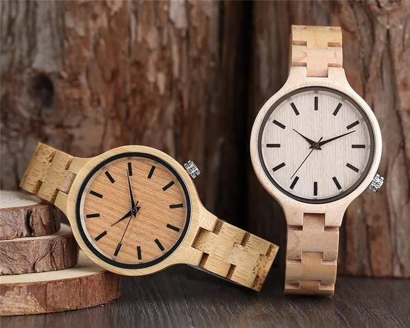 Natürliche Ahorn Bambus Holz Uhren Damen Modische Quarz Armbanduhr frauen Armband Weiblichen Uhr Relogio Feminino