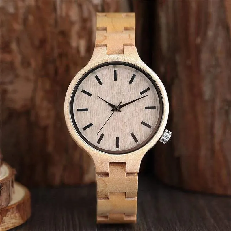 Natürliche Ahorn Bambus Holz Uhren Damen Modische Quarz Armbanduhr frauen Armband Weiblichen Uhr Relogio Feminino