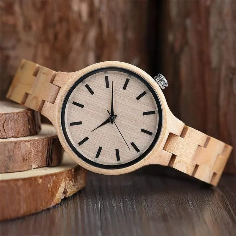 Natürliche Ahorn Bambus Holz Uhren Damen Modische Quarz Armbanduhr frauen Armband Weiblichen Uhr Relogio Feminino