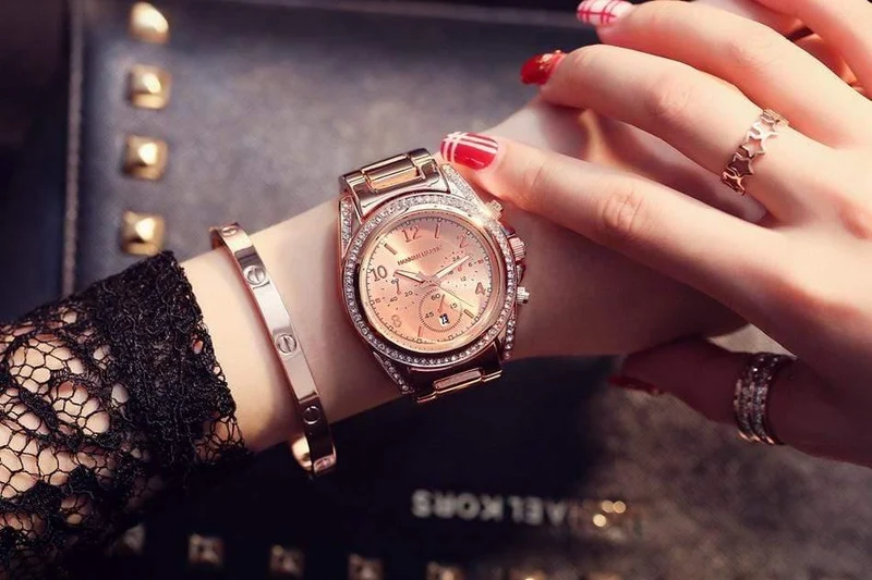Frauen Uhren Rose Gold Uhr Frauen Uhren Luxus Diamant Damen Uhr Saat Uhr relogio feminino reloj mujer