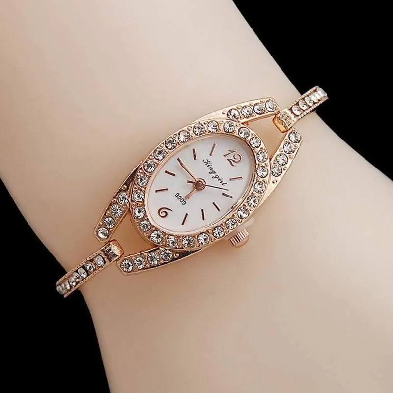 Strass Rose Gold Uhren Frauen Edelstahl Armband Diamante Quarzuhr Frauen Kleid Uhren weibliche stunden