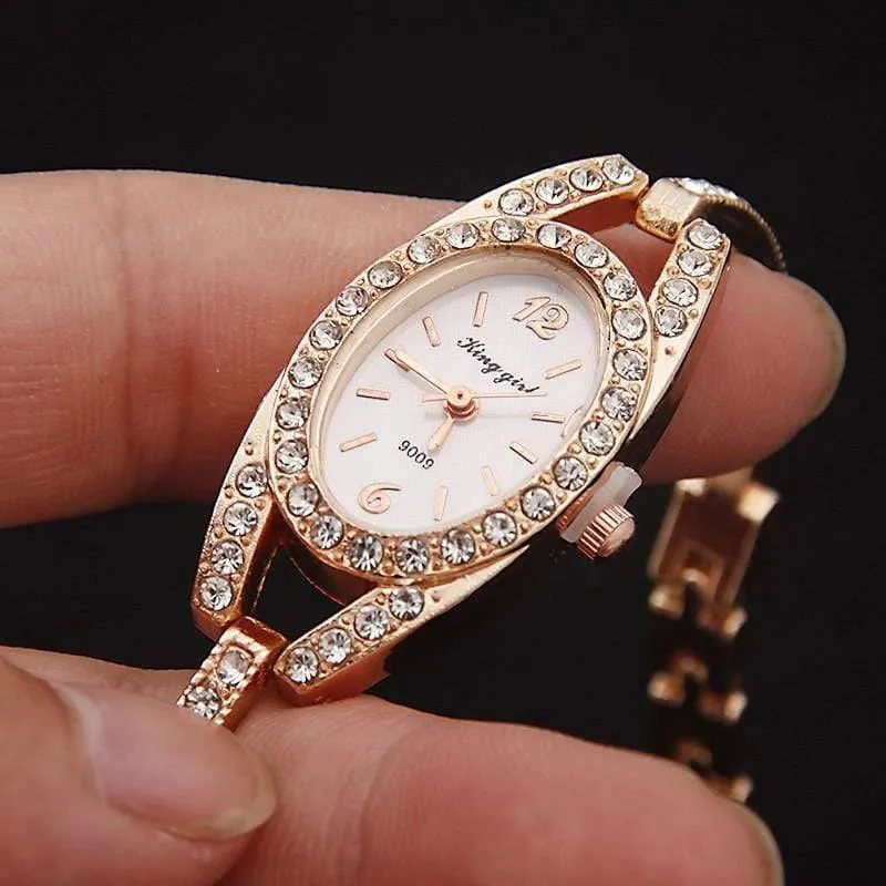 Strass Rose Gold Uhren Frauen Edelstahl Armband Diamante Quarzuhr Frauen Kleid Uhren weibliche stunden