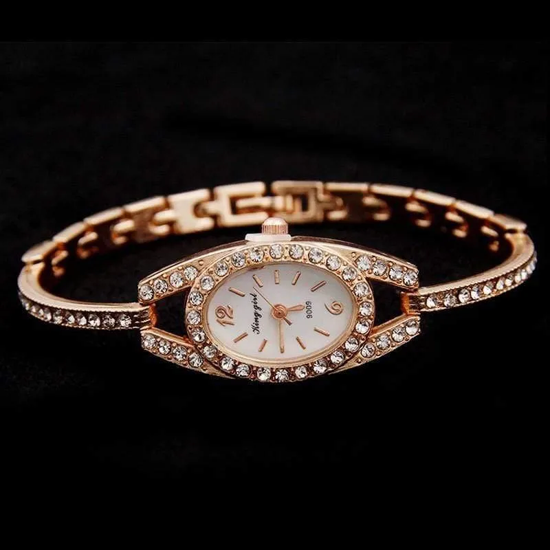 Strass Rose Gold Uhren Frauen Edelstahl Armband Diamante Quarzuhr Frauen Kleid Uhren weibliche stunden