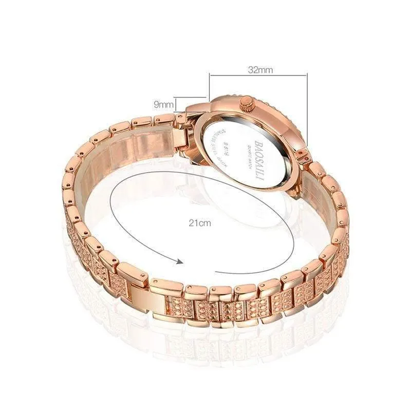 Quarzuhr Damen Silber Roségold Armband Uhren Kristall Diamant Kleid Damen Armbanduhr Mädchen Uhr 30