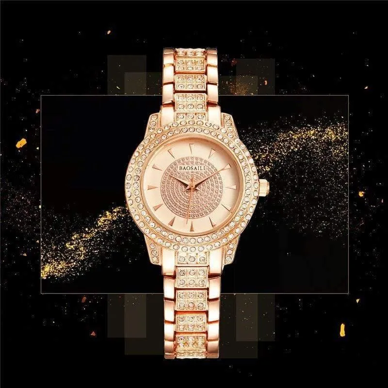 Quarzuhr Damen Silber Roségold Armband Uhren Kristall Diamant Kleid Damen Armbanduhr Mädchen Uhr 30