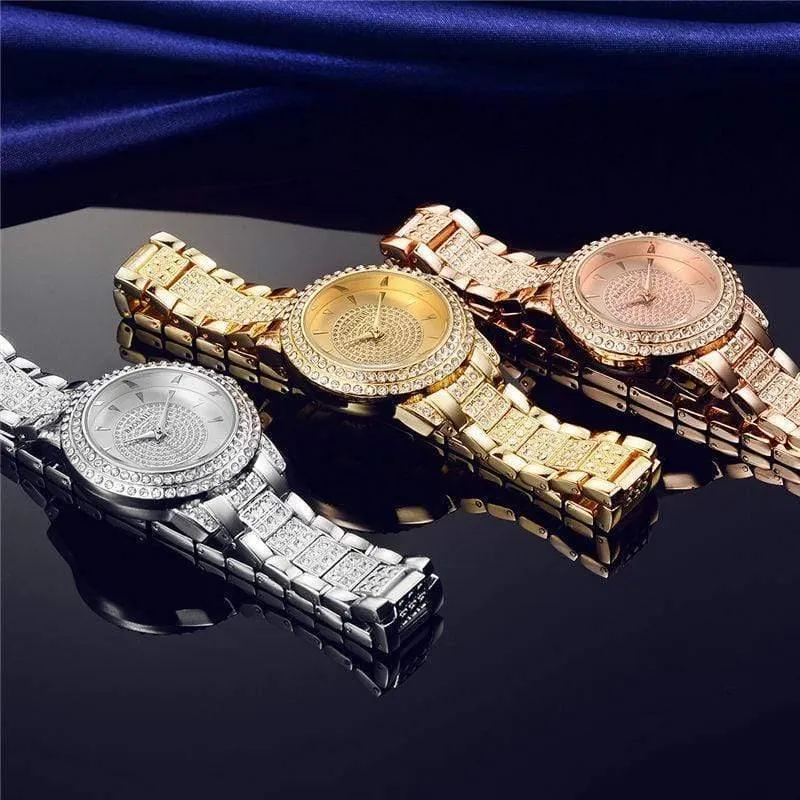 Quarzuhr Damen Silber Roségold Armband Uhren Kristall Diamant Kleid Damen Armbanduhr Mädchen Uhr 30