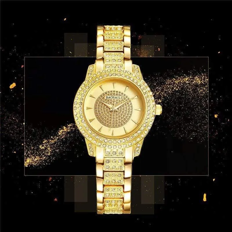 Quarzuhr Damen Silber Roségold Armband Uhren Kristall Diamant Kleid Damen Armbanduhr Mädchen Uhr 30