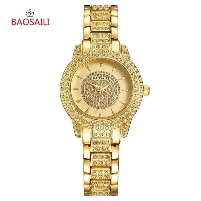 Quarzuhr Damen Silber Roségold Armband Uhren Kristall Diamant Kleid Damen Armbanduhr Mädchen Uhr 30