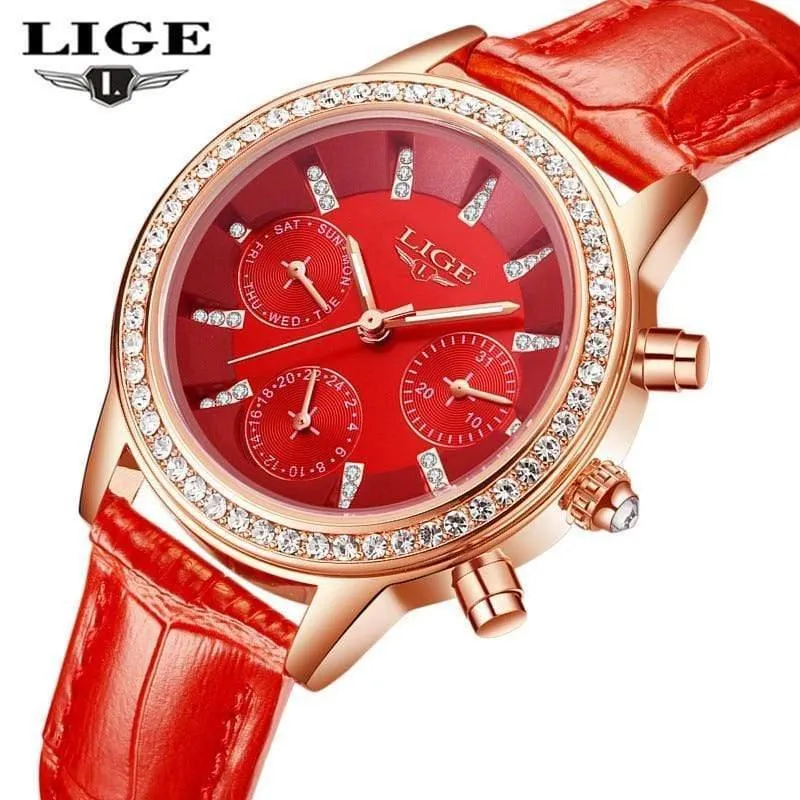 Frauen Uhr Mode Lässig Leder Quarzuhr Damen Diamant Kleid Uhren Weiblichen geschenk Relogio feminino