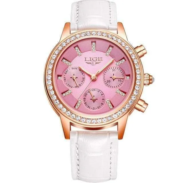 Frauen Uhr Mode Lässig Leder Quarzuhr Damen Diamant Kleid Uhren Weiblichen geschenk Relogio feminino