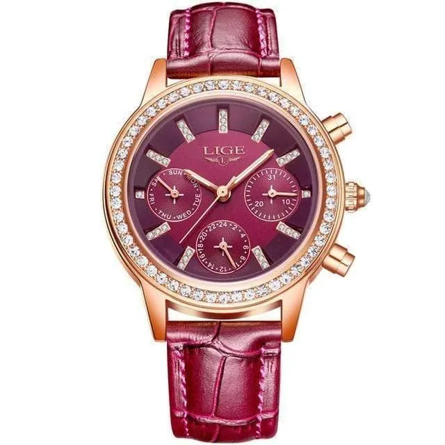 Frauen Uhr Mode Lässig Leder Quarzuhr Damen Diamant Kleid Uhren Weiblichen geschenk Relogio feminino