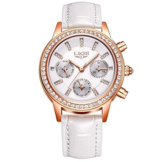 Frauen Uhr Mode Lässig Leder Quarzuhr Damen Diamant Kleid Uhren Weiblichen geschenk Relogio feminino