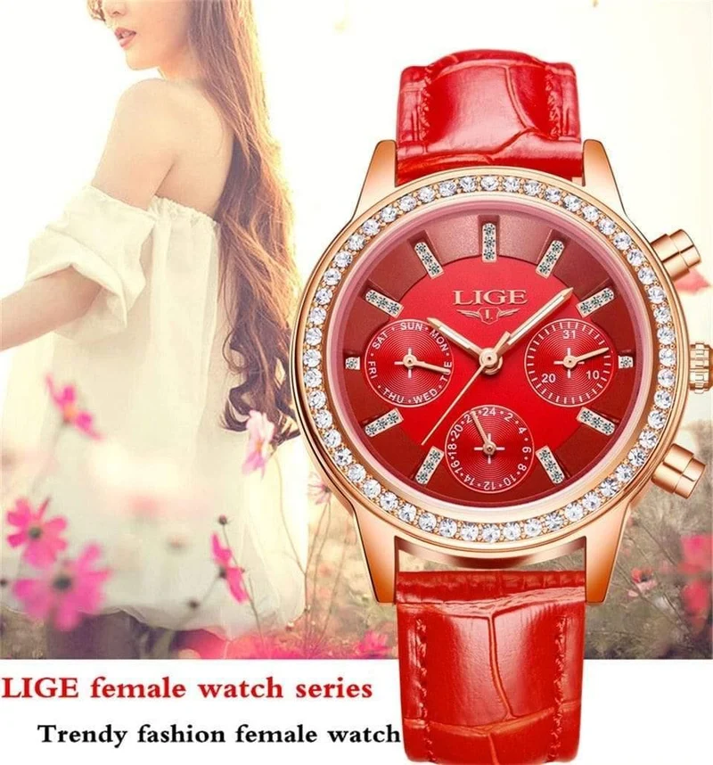 Frauen Uhr Mode Lässig Leder Quarzuhr Damen Diamant Kleid Uhren Weiblichen geschenk Relogio feminino