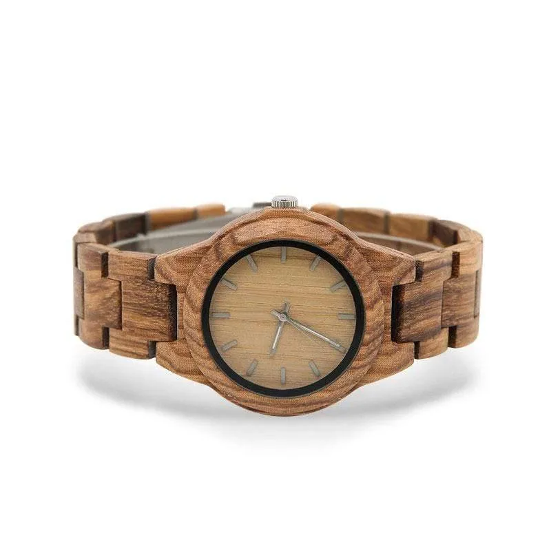 Holz Damen Uhr Stunde Sport relogio feminino Zegarek Damski frauen Uhren Strap Holz Plaid