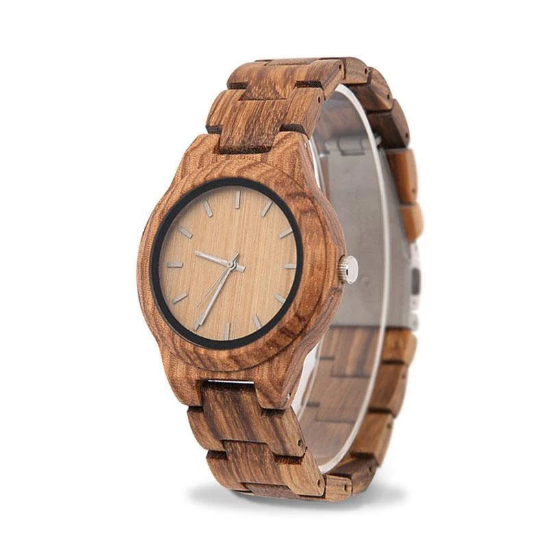Holz Damen Uhr Stunde Sport relogio feminino Zegarek Damski frauen Uhren Strap Holz Plaid
