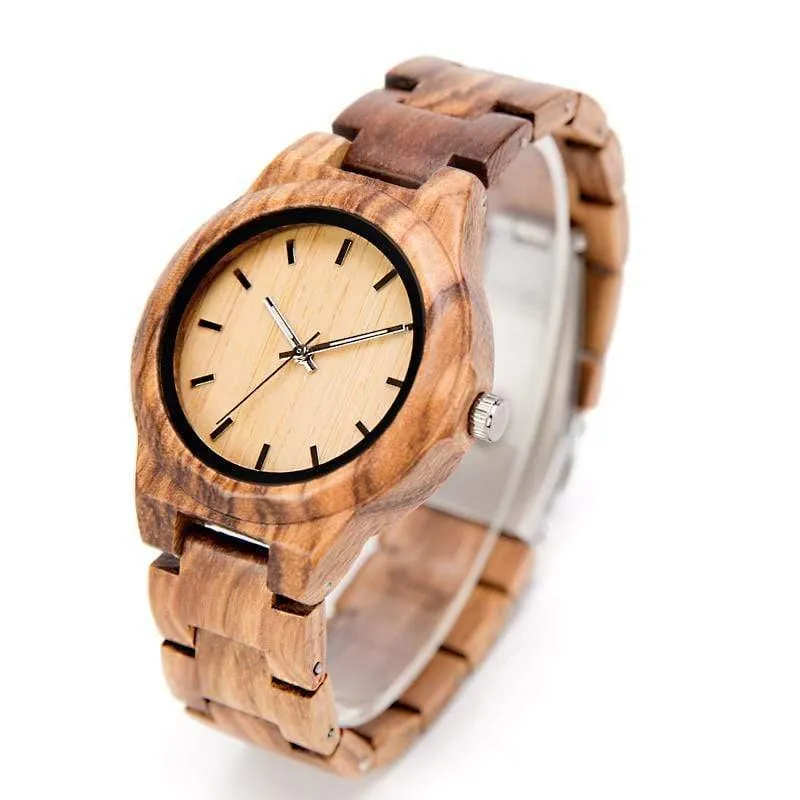 Holz Damen Uhr Stunde Sport relogio feminino Zegarek Damski frauen Uhren Strap Holz Plaid