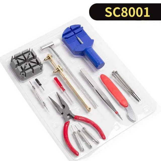 Uhrreparatur-Tools Kit Gehäuseöffner Link Federstab-Entferner Uhrmacher-Reparaturgeräte Set Schraubendreher Pinzette