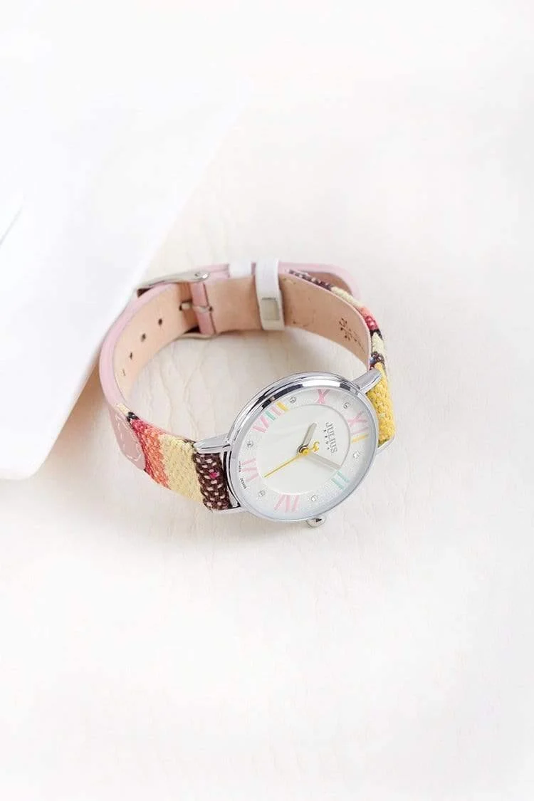 Drama Dame Damenuhr Japan Movt Strass Mode Uhr Stunden Kleid Armband Leder Mädchen Geburtstagsgeschenkbox